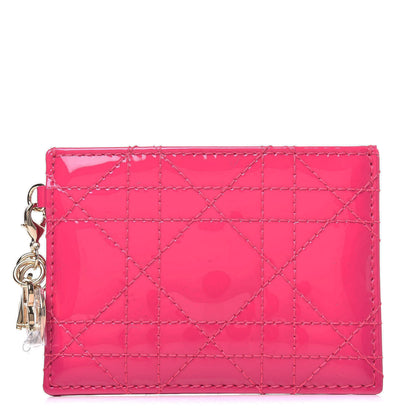 Christian Dior Patent Cannage Lady Dior Card Holder Magenta 1 of 7
