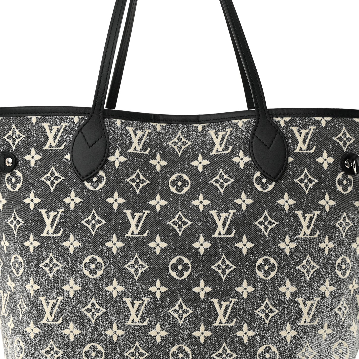 Denim Monogram Jacquard Neverfull MM Grey
