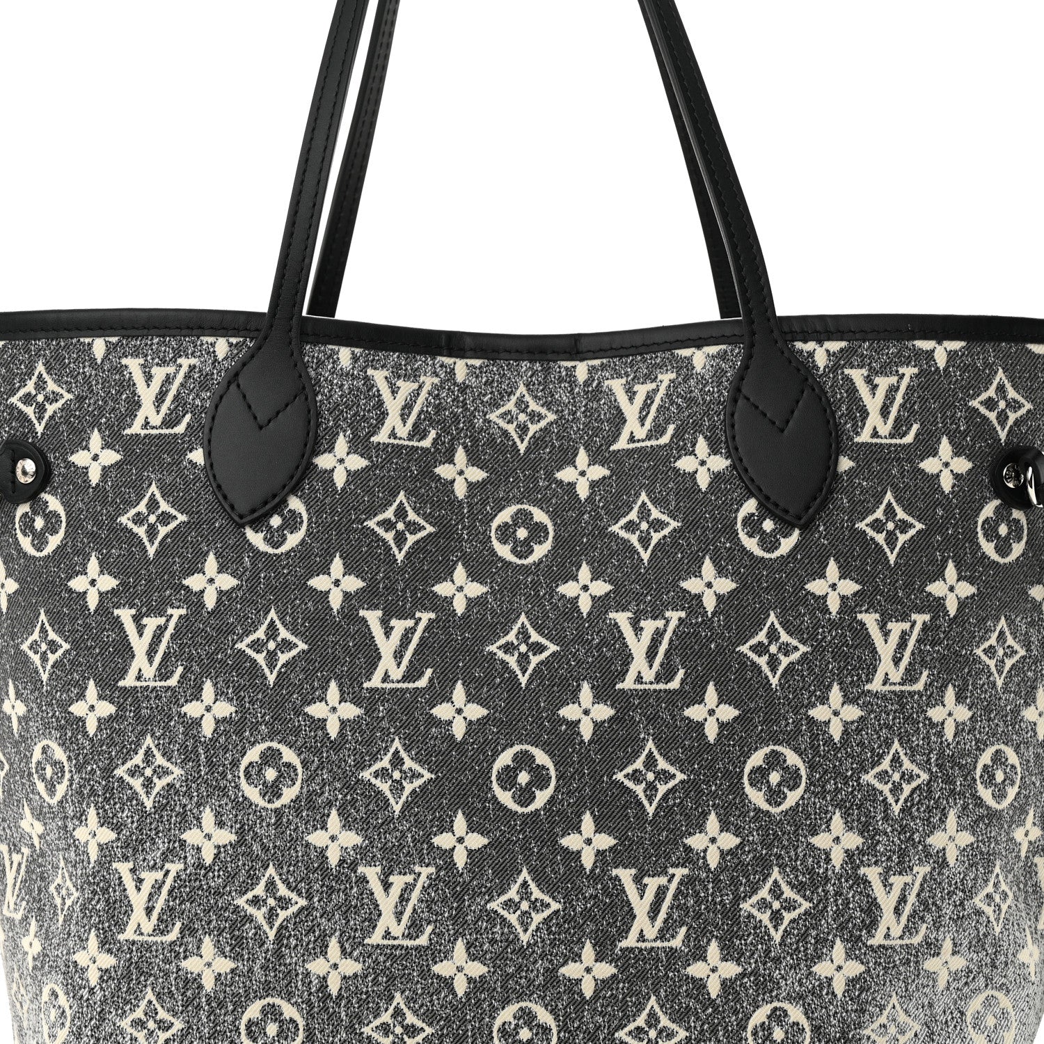 Louis Vuitton Denim Monogram Jacquard Neverfull MM Grey 8 of 10