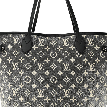 Louis Vuitton Denim Monogram Jacquard Neverfull MM Grey 8 of 10