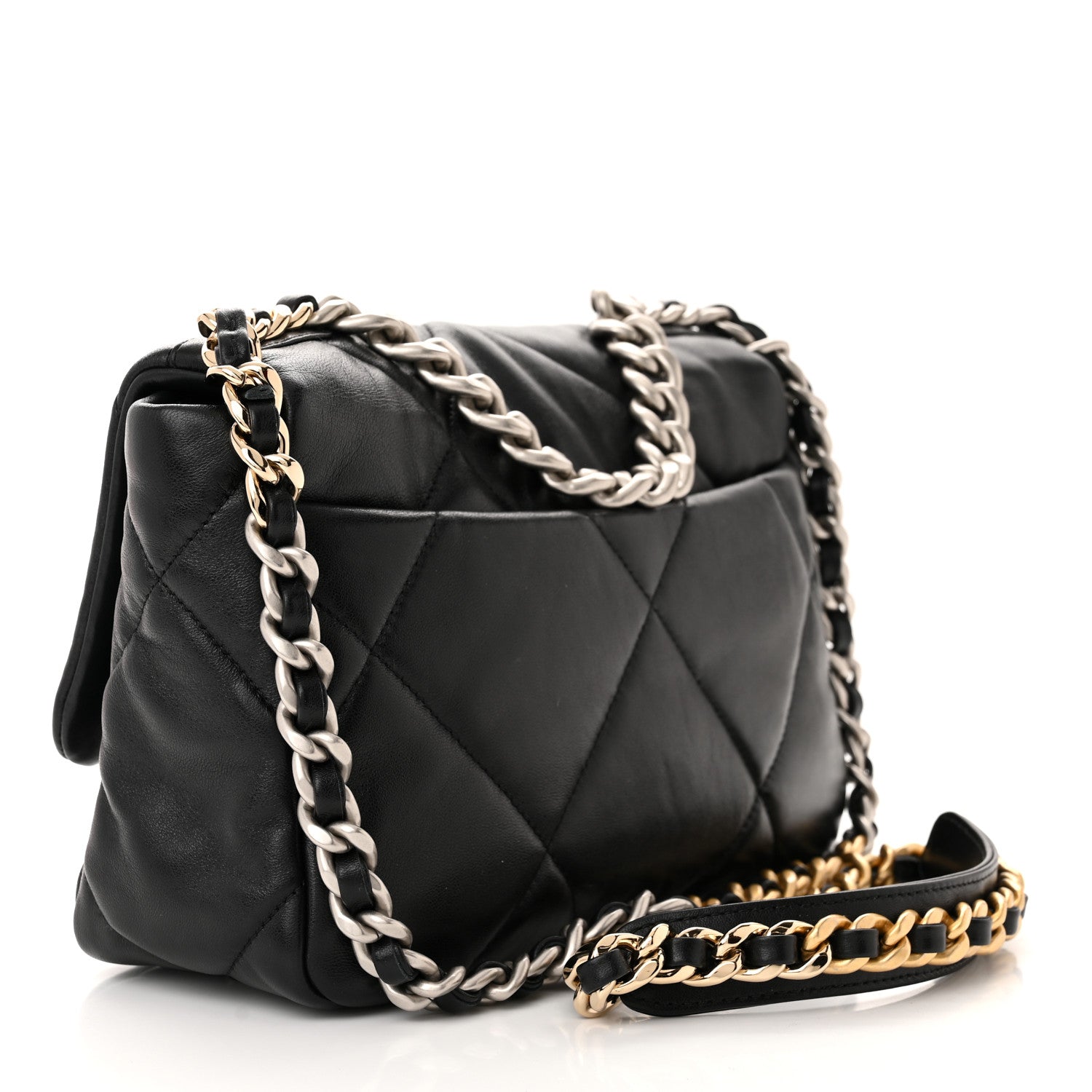 Chanel Goatskin Quilted Medium Chanel 19 Flap Black 3 of 10