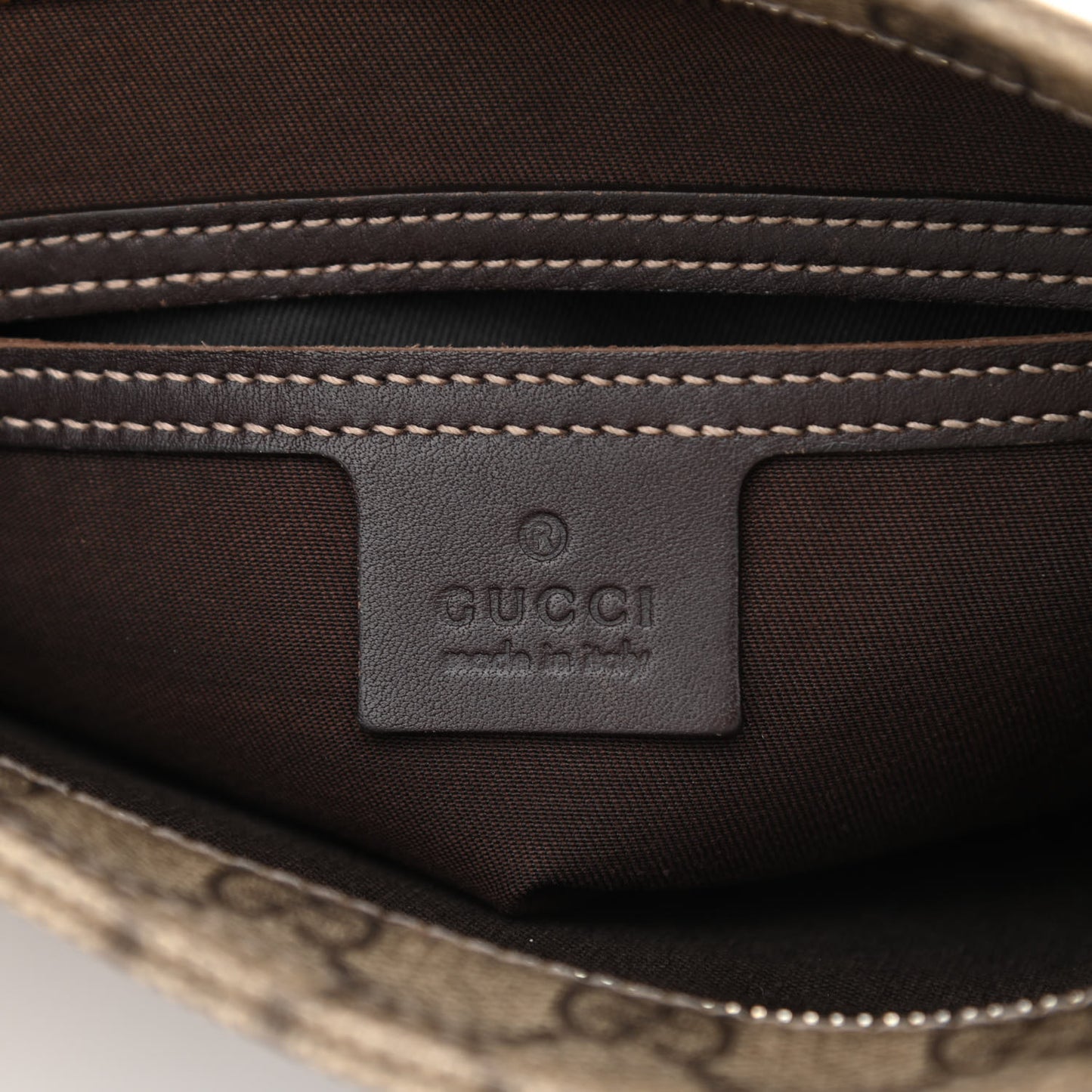 GG Supreme Monogram Small Flat Messenger Bag Dark Brown