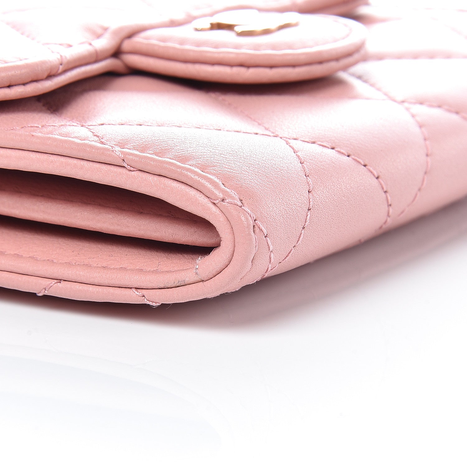Chanel Lambskin Quilted Flap Card Holder Pink 9 of 15