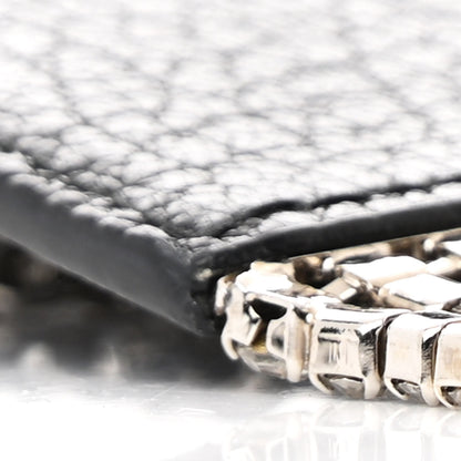 Miu Miu Goatskin Madras Crystal Card Holder Fringe Crossbody Black 9 of 10
