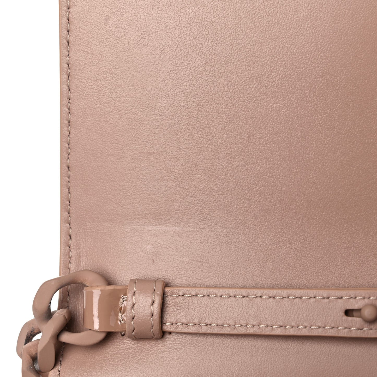 OFF WHITE Patent Jitney 0.5 Crossbody Bag Beige