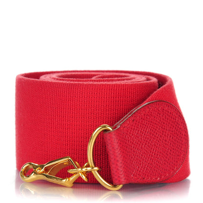 Hermes Toile Courchevel Shoulder Strap Rouge Vif 1 of 4