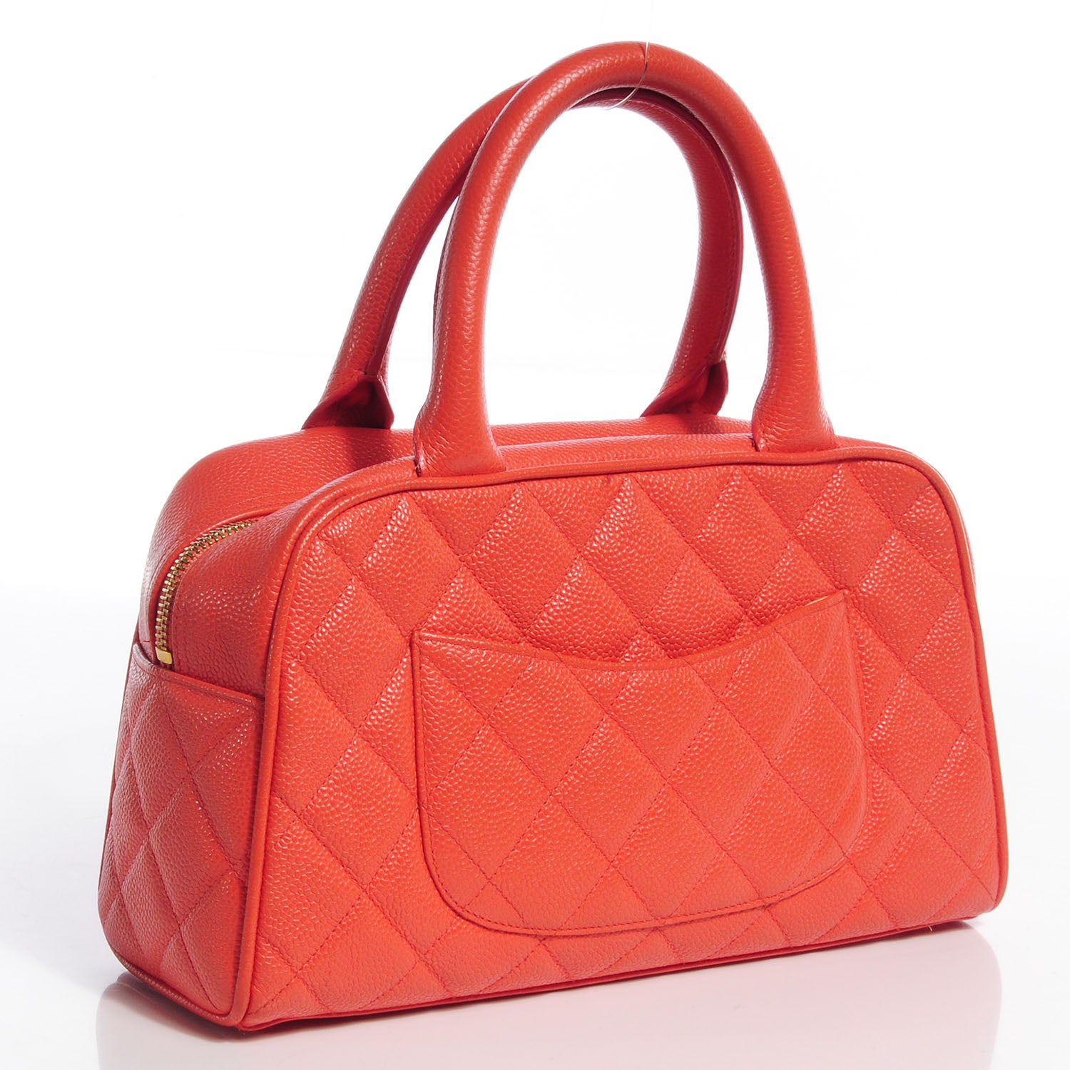 Chanel Caviar Quilted Small Bowler Coral 3 of 8