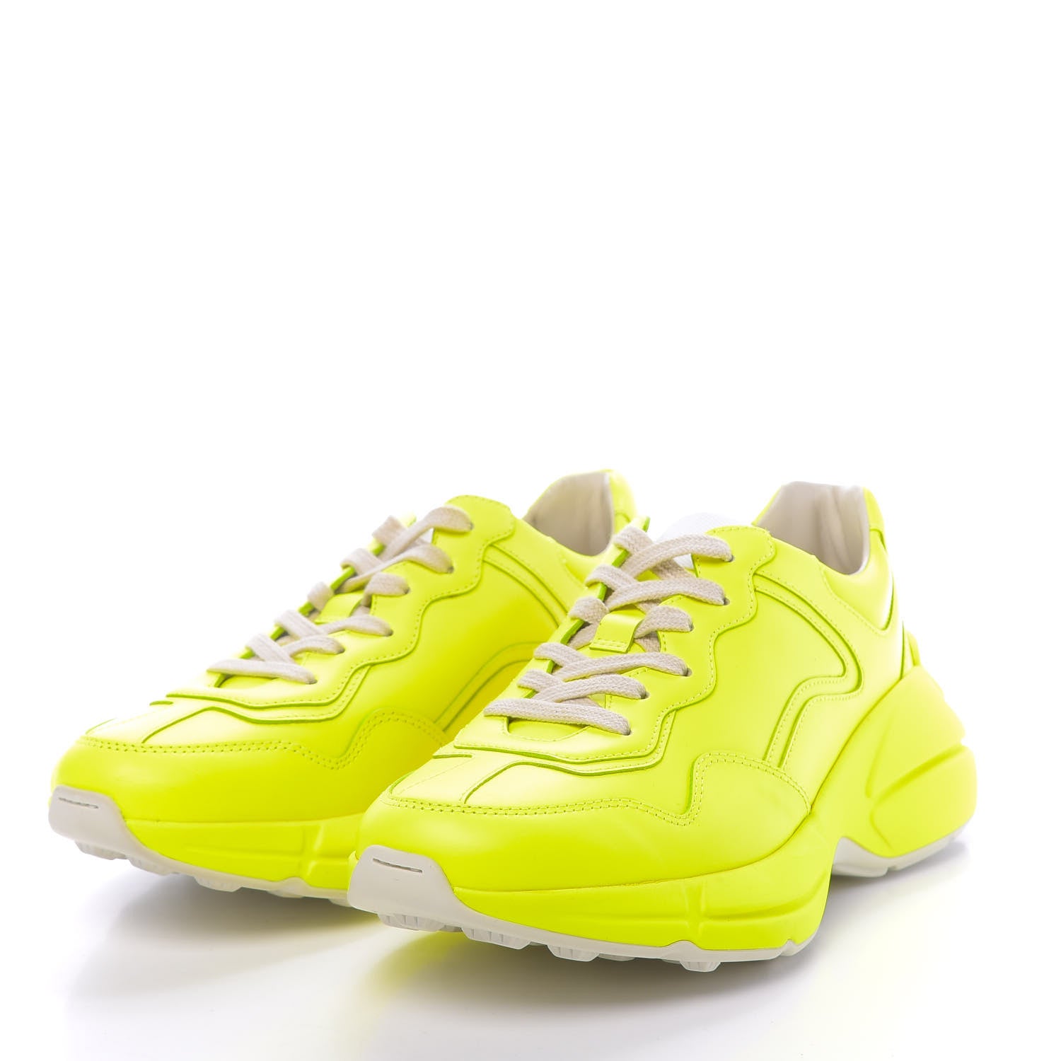 Gucci Calfskin Rhyton Sneakers 37 Fluo Yellow 3 of 9