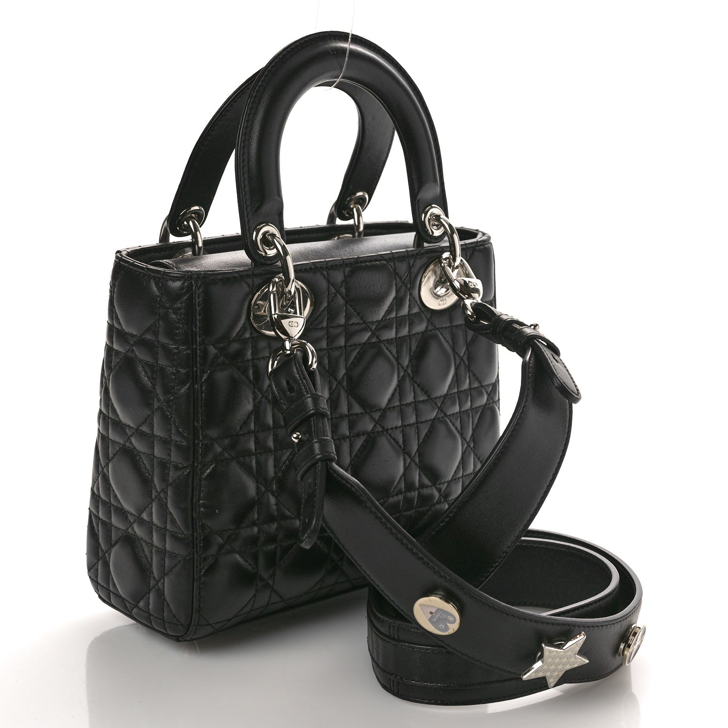 Christian Dior Lambskin Cannage Small Lucky Badges My Lady Dior Black 3 of 11