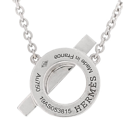 Hermes 18K White Gold Blue Sapphire Finesse Pendant Necklace 4 of 5