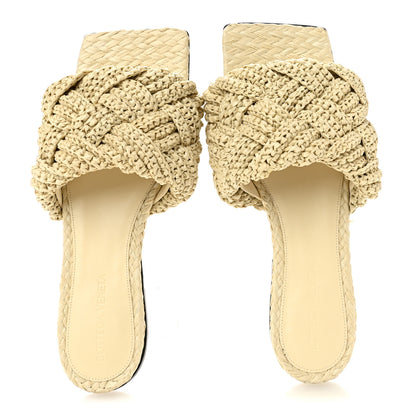 Bottega Veneta Raffia Intrecciato Lido Flat Sandals 38 White 5 of 8