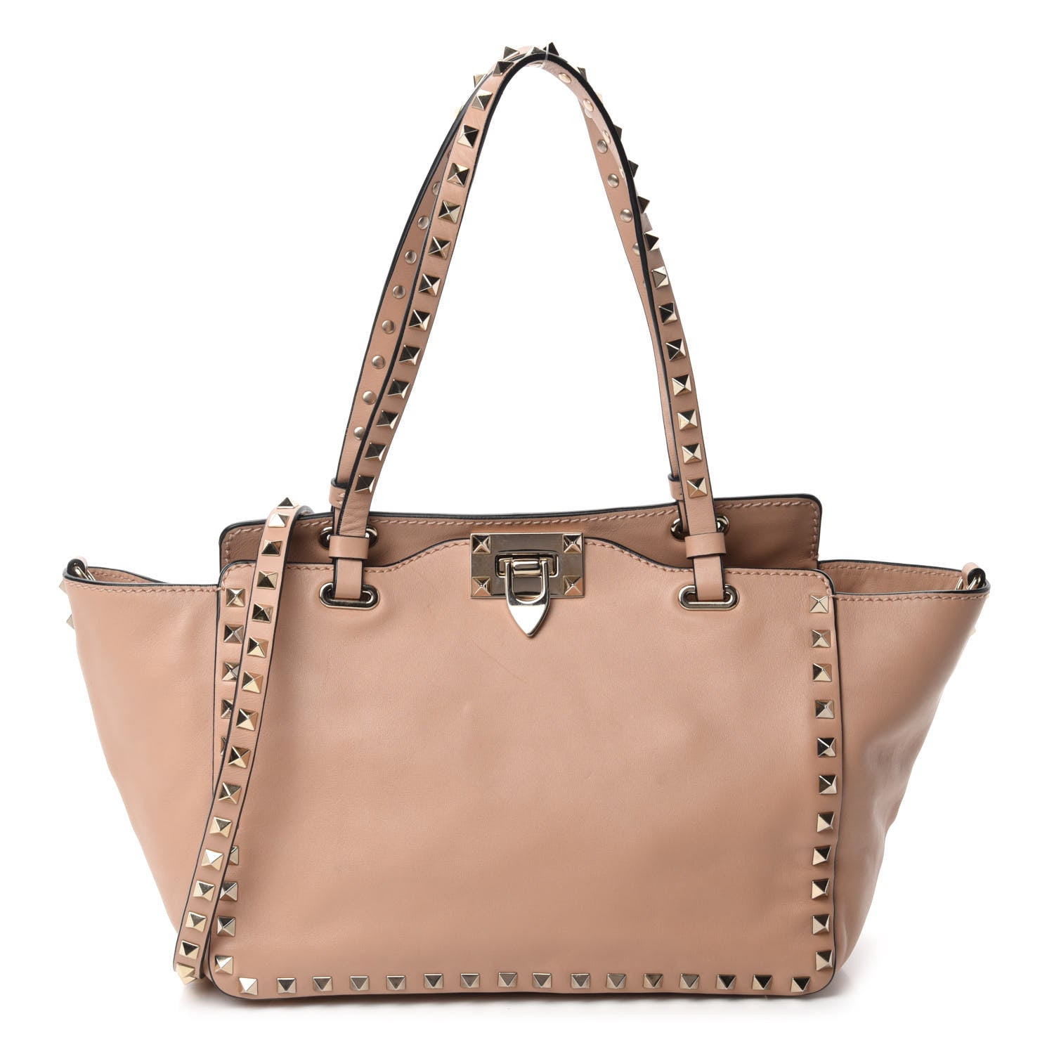 Valentino Garavani Vitello Small Rockstud Tote Skin Sorbet 1 of 9