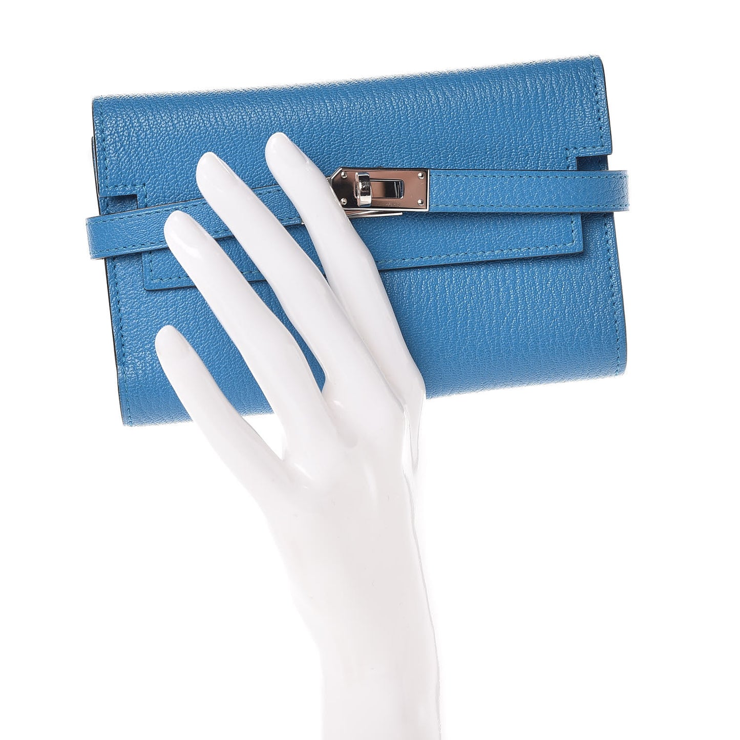 Chevre Mysore Medium Kelly Wallet Bleu Zanzibar