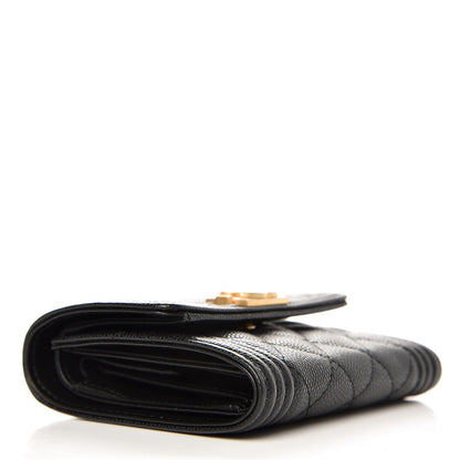 Chanel Caviar Quilted Small Boy Flap Wallet Black 3 of 9