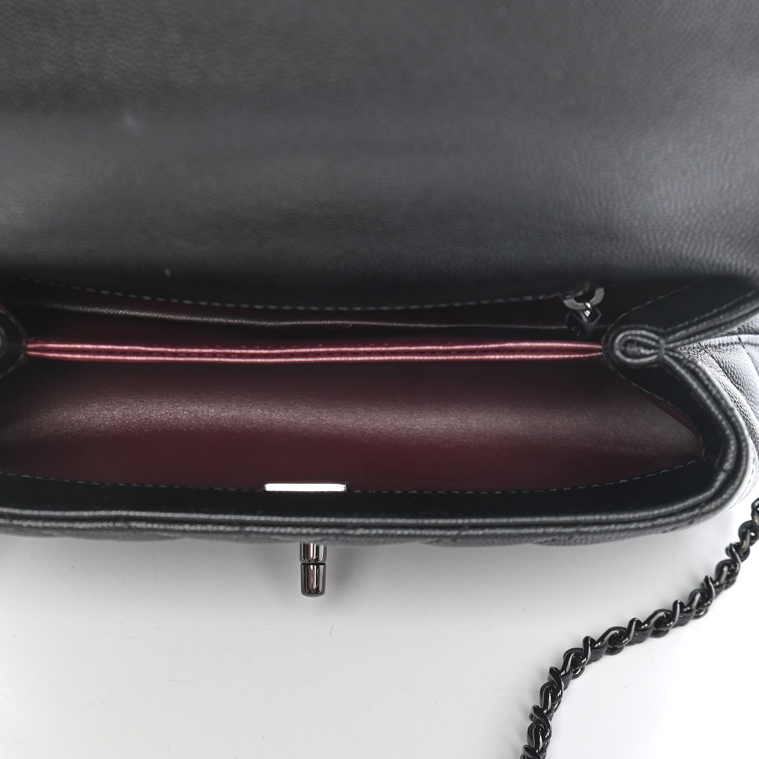 Chanel Caviar Chevron Quilted Mini Coco Handle Flap So Black 5 of 10
