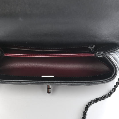 Chanel Caviar Chevron Quilted Mini Coco Handle Flap So Black 5 of 10