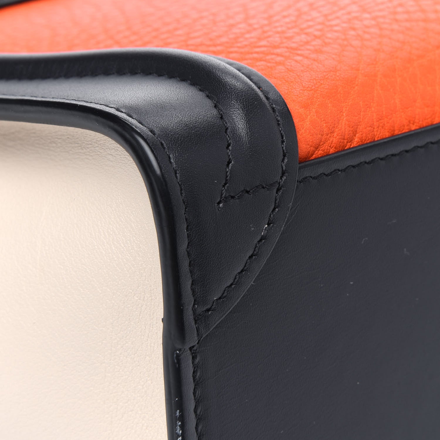 Celine Elephant Calfskin Nano Tri-Color Luggage Bright Orange 11 of 14
