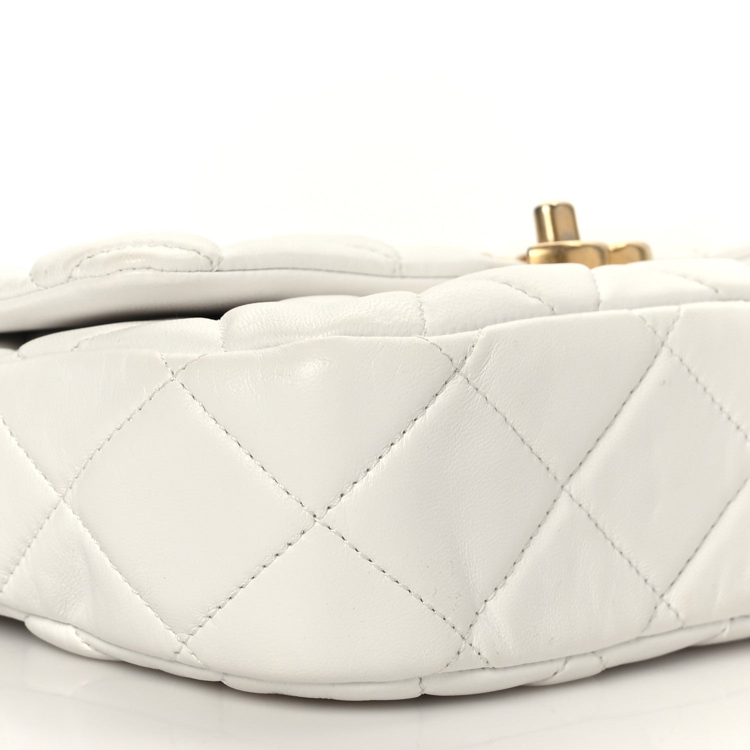 Chanel Lambskin Quilted Small Lacquered Chain Flap White 7 of 8