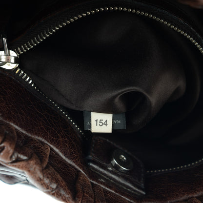 Miu Miu Vitello Lux Gathered Tote Dark Brown 7 of 8