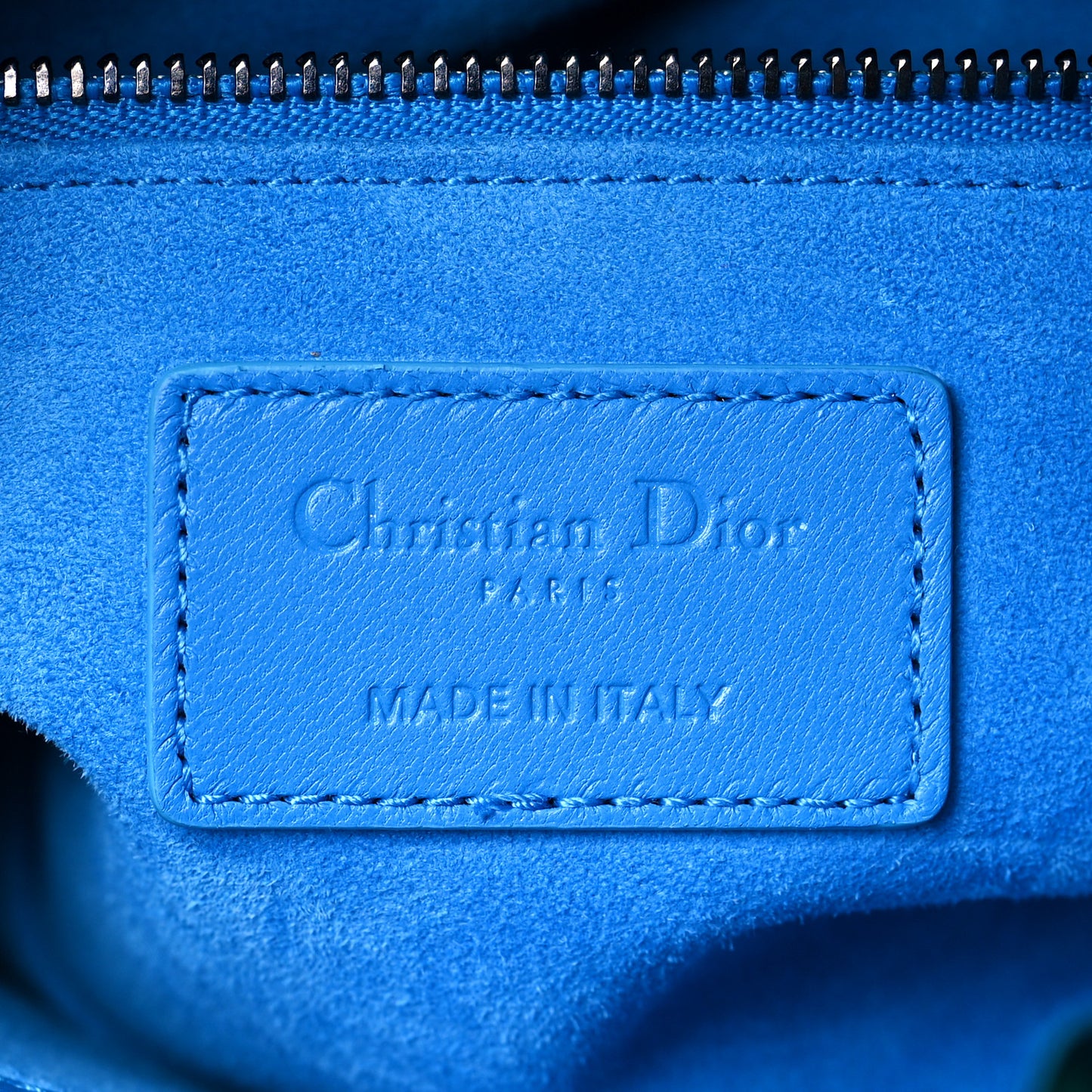 Lambskin Cannage Small Lady Dior Bright Blue