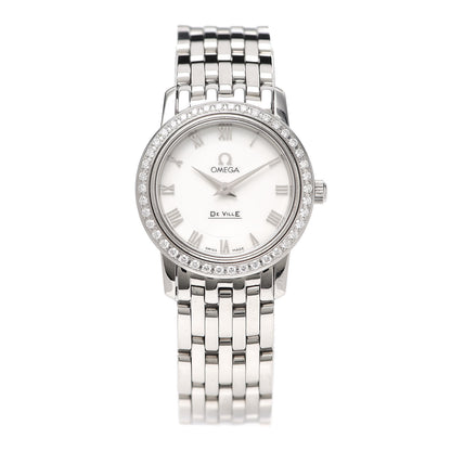 Omega Stainless Steel Diamond Bezel Mother of Pearl 22mm De Ville Prestige Quartz Watch 4575.71.00 1 of 5