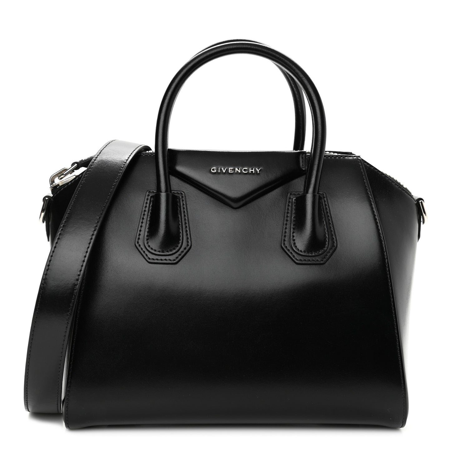 Shiny Lord Calfskin Small Antigona Black