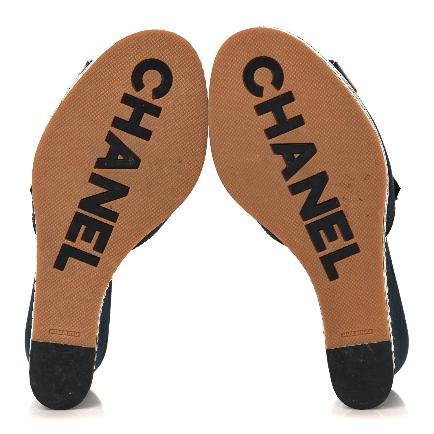 Chanel Canvas Camellia Wedge Sandals 38.5 Black 38.5 Black 6 of 11