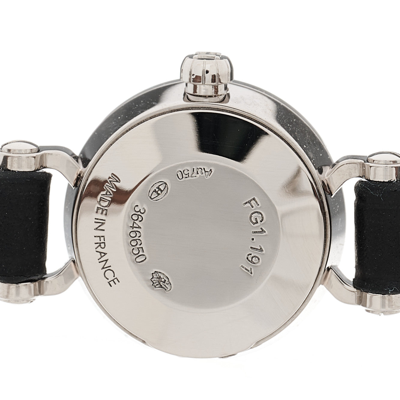 18K White Gold Barenia Diamond 16mm Faubourg Quartz Watch Noir