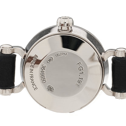 Hermes 18K White Gold Barenia Diamond 16mm Faubourg Quartz Watch Noir 4 of 5