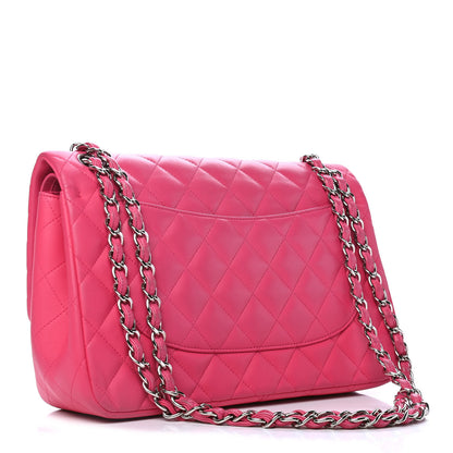 Chanel Lambskin Quilted Jumbo Double Flap Dark Pink 2 of 4
