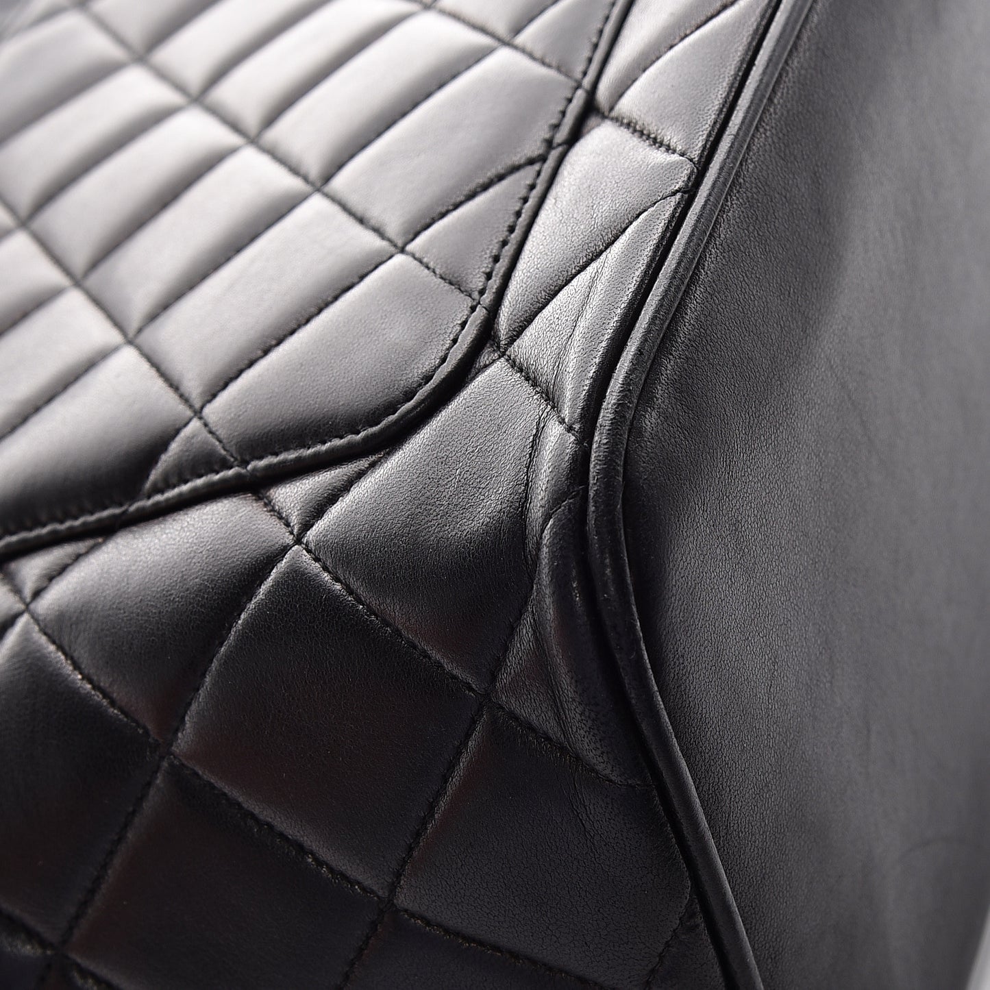 Lambskin Quilted Medallion Tote Black