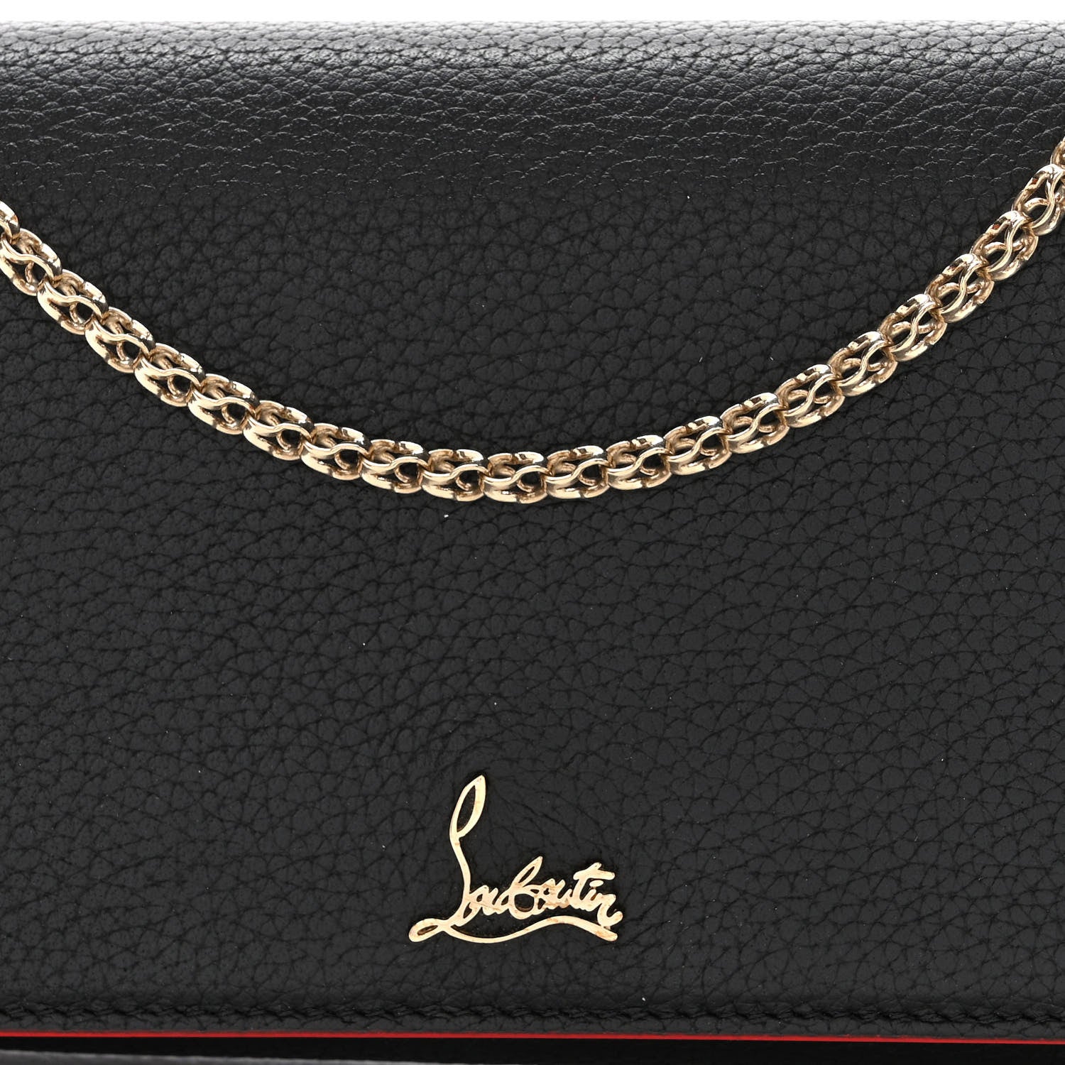 Christian Louboutin Calfskin Boudoir Chain Wallet Black 1459064