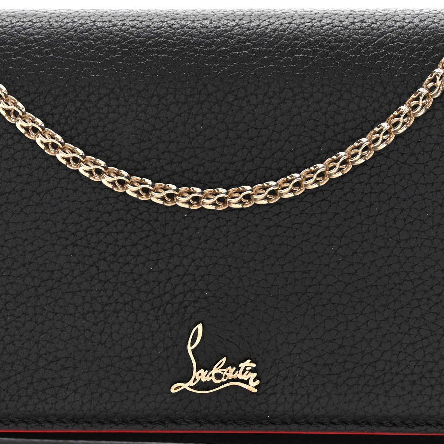Calfskin Boudoir Chain Wallet Black
