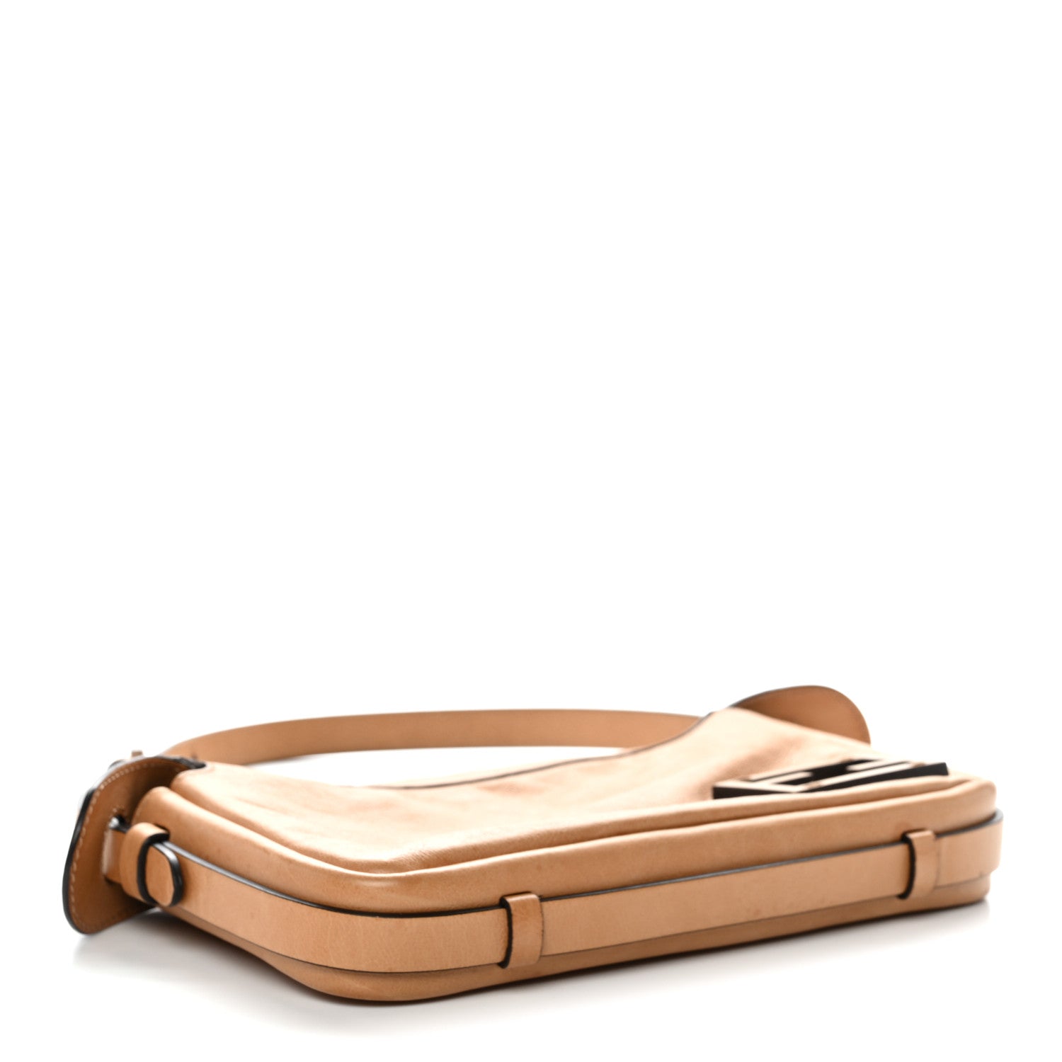 Fendi Vitello Mini Simply Fendi Shoulder Bag Miele Scuro 6 of 20