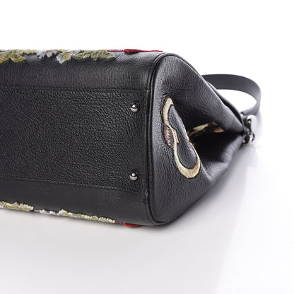 Dolce & Gabbana Calfskin Embroidered Keys Large Miss Sicily Satchel Black 6 of 10