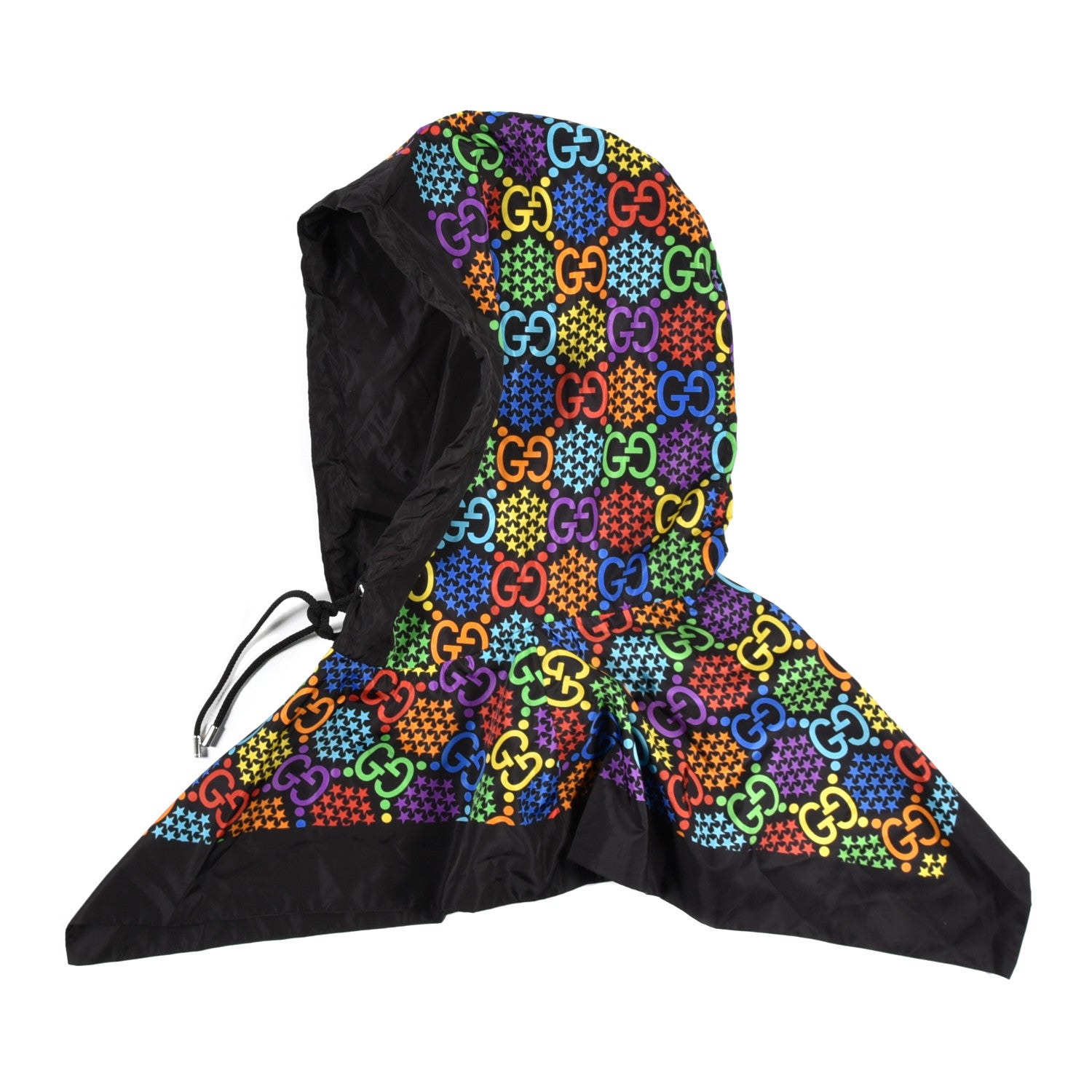 Gucci Silk Nylon Monogram Psychedelic Rain Hood Black 6 of 8
