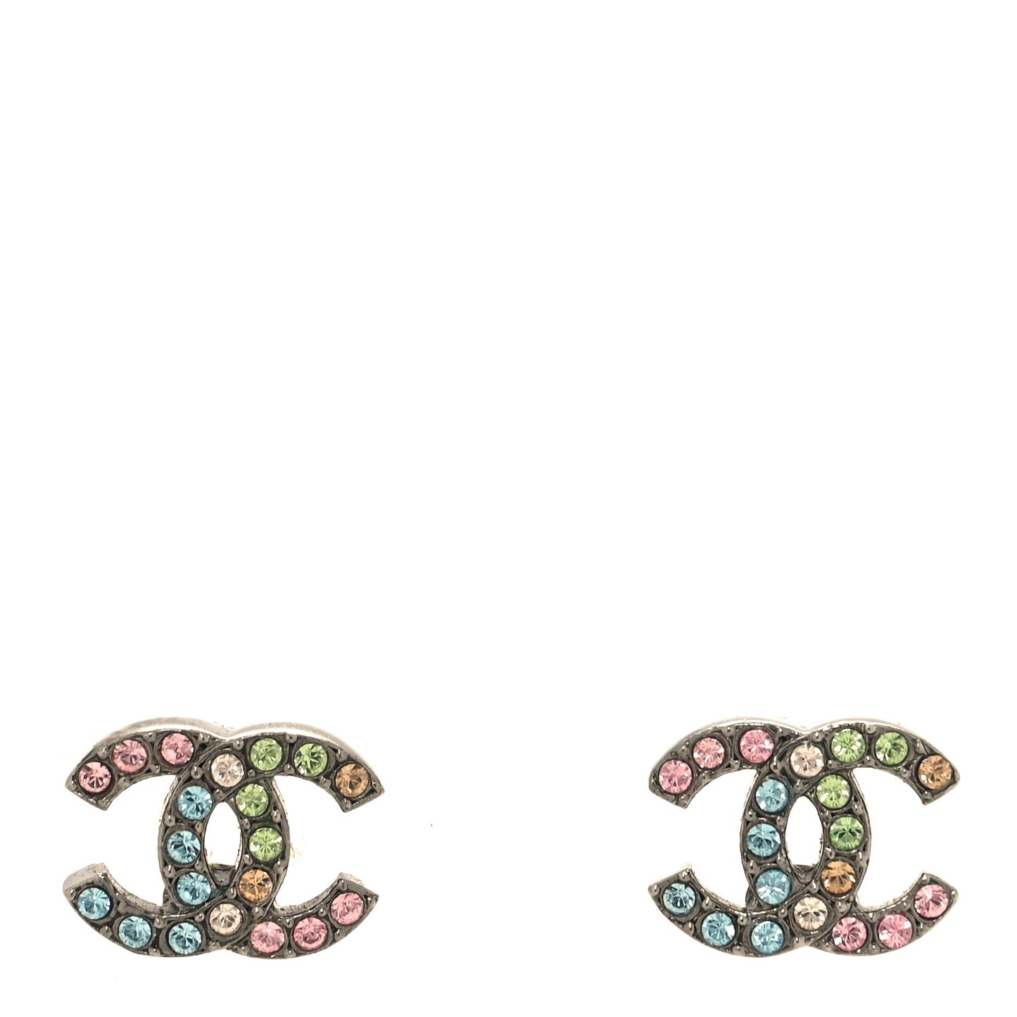 Ruthenium Crystal CC Earrings Multicolor