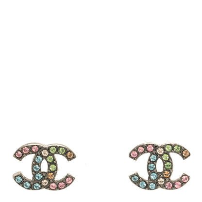 Chanel Ruthenium Crystal CC Earrings Multicolor 1 of 5