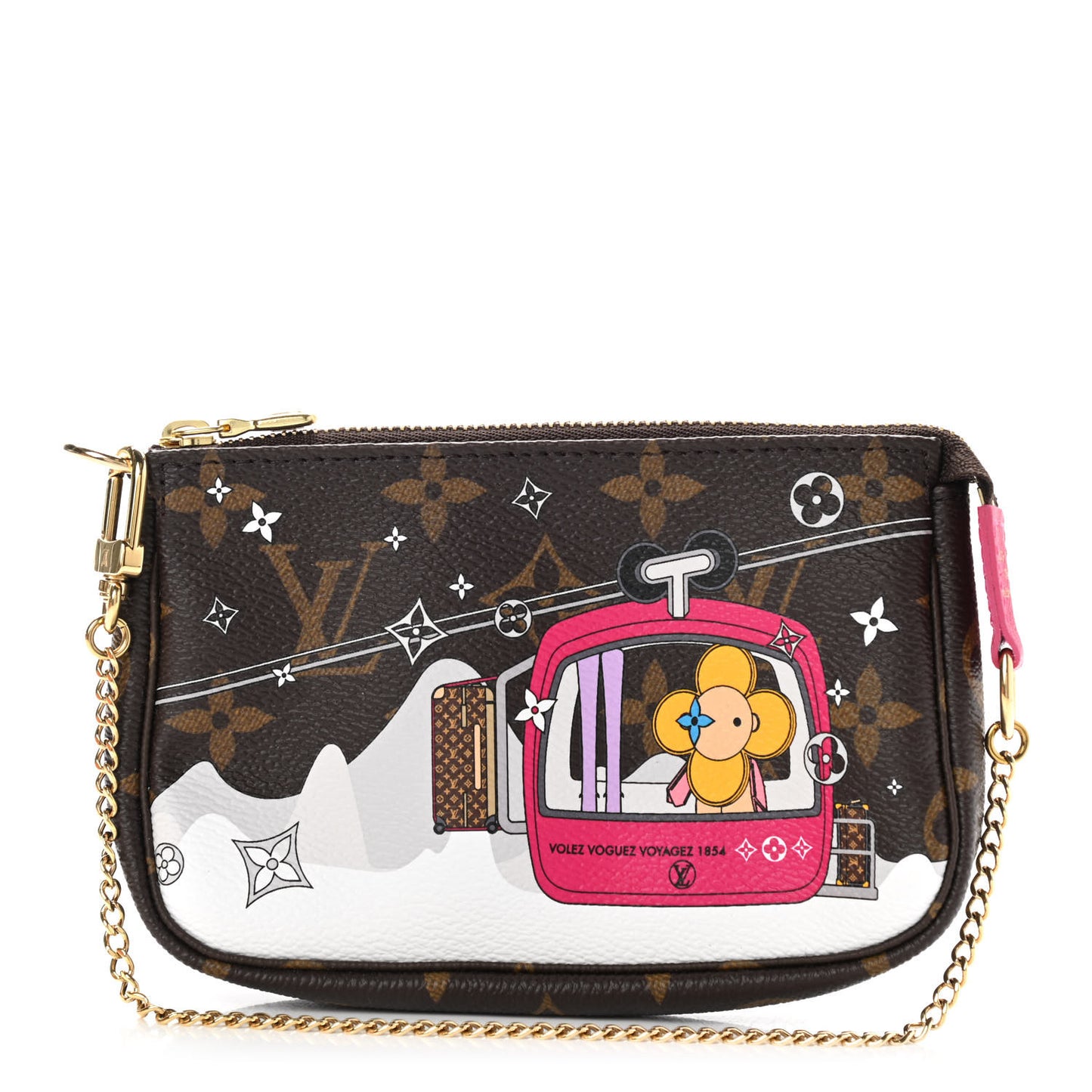 Monogram 2019 Christmas Animation Mini Courchevel Pochette Accessories Fuchsia