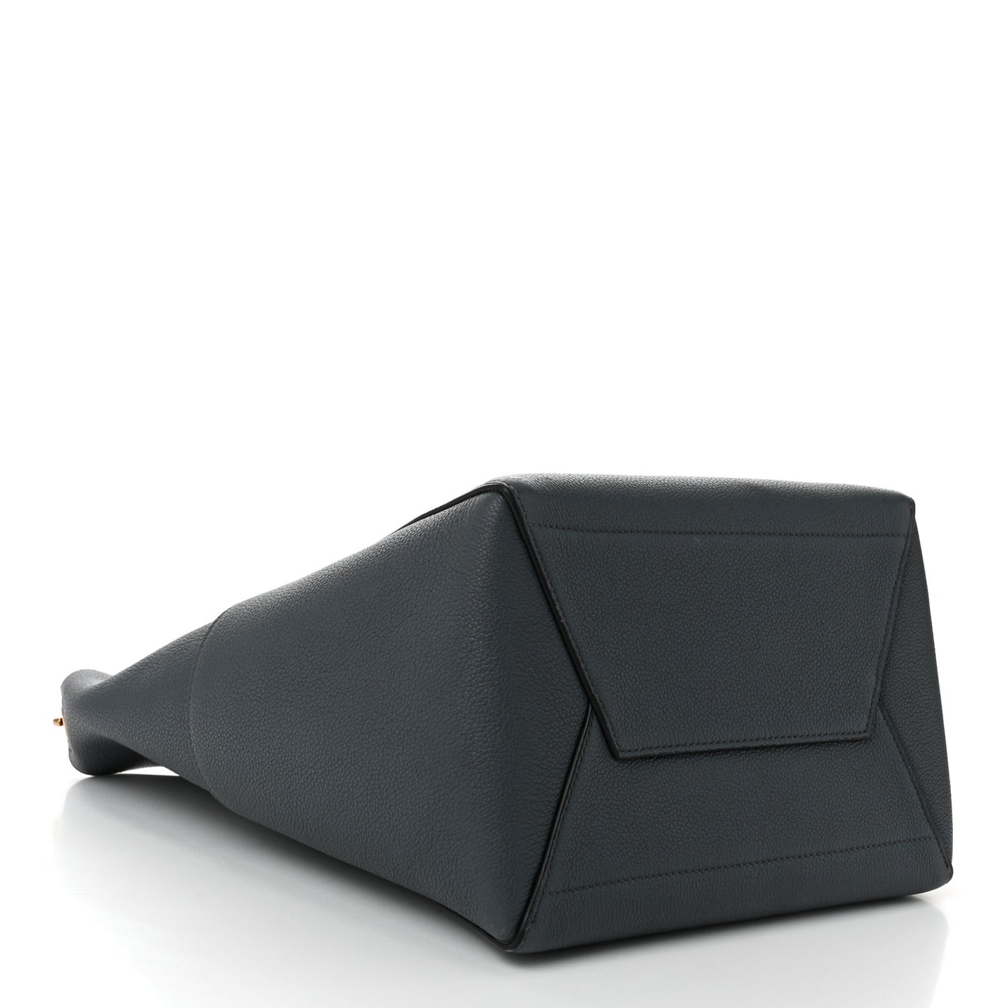 Soft Grained Calfskin Sangle Bucket Bag Petrol