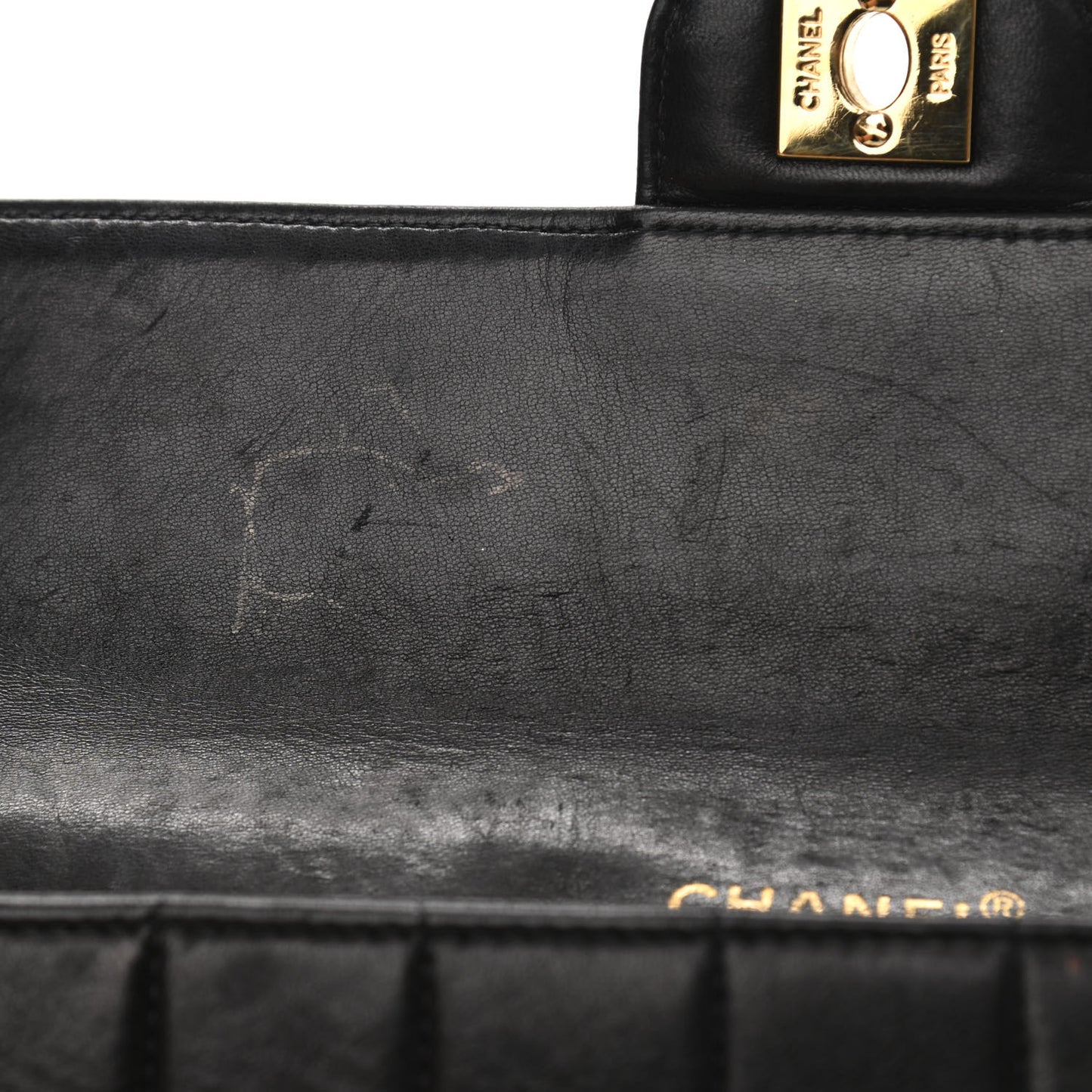 Lambskin East West Chocolate Bar Flap Black
