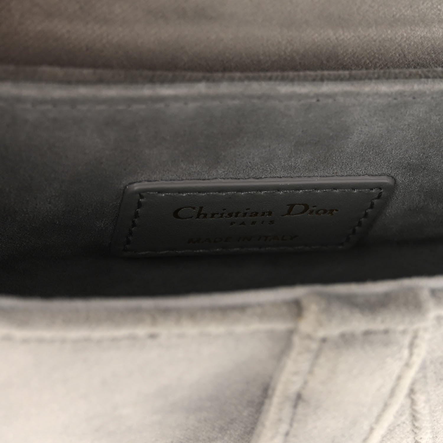 Christian Dior Velvet Crystal Mini Saddle Bag Grey 6 of 9