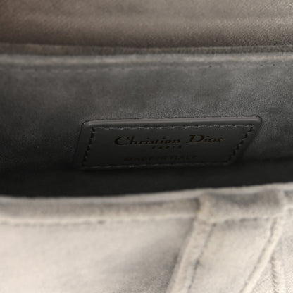 Christian Dior Velvet Crystal Mini Saddle Bag Grey 6 of 9