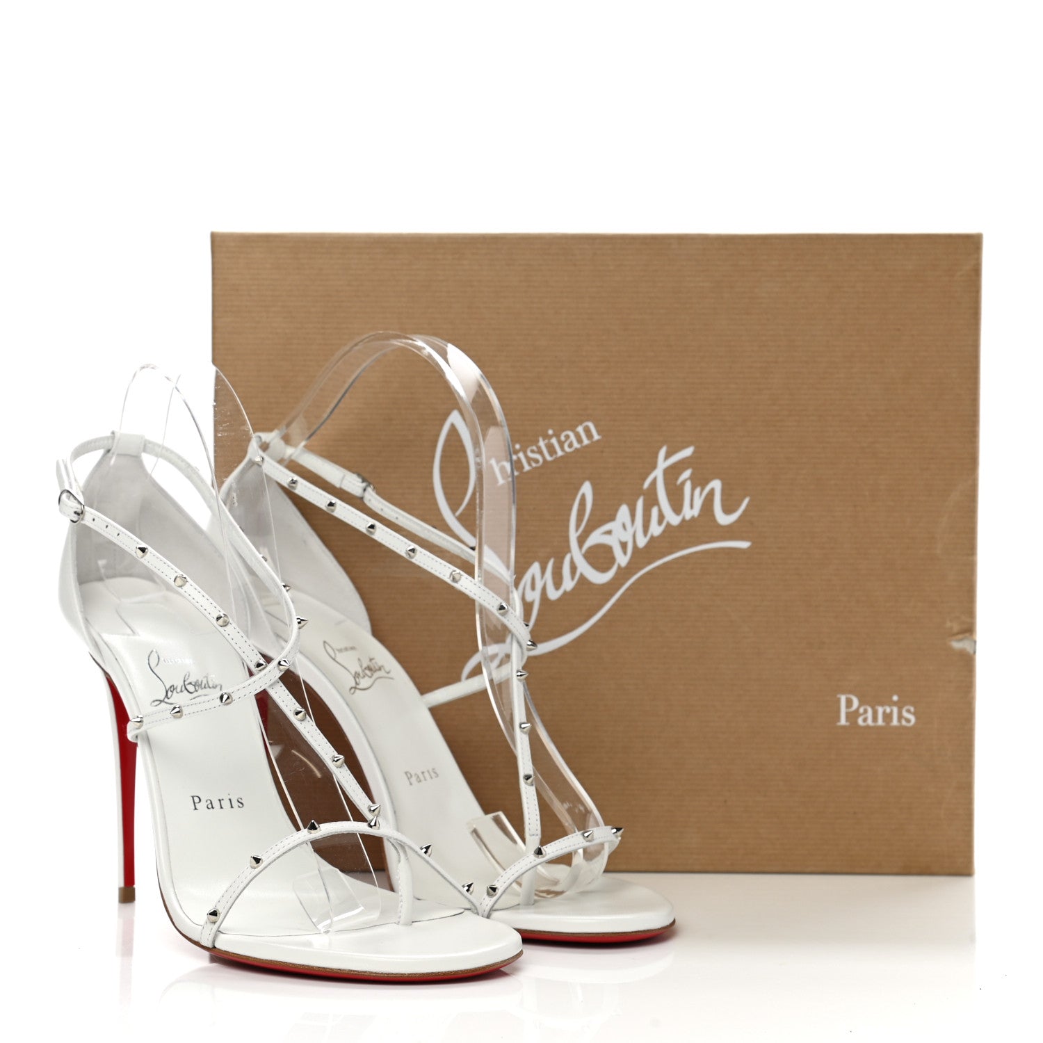 Christian Louboutin Riojana 100 Spiked Sandals 40 White 8 of 8