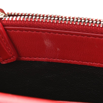 Saint Laurent Calfskin Crocodile Embossed Kate Monogram Tassel Chain Wallet Red 6 of 11
