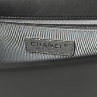 Chanel Calfskin Chevron Quilted New Medium Boy Flap Black 8 of 10