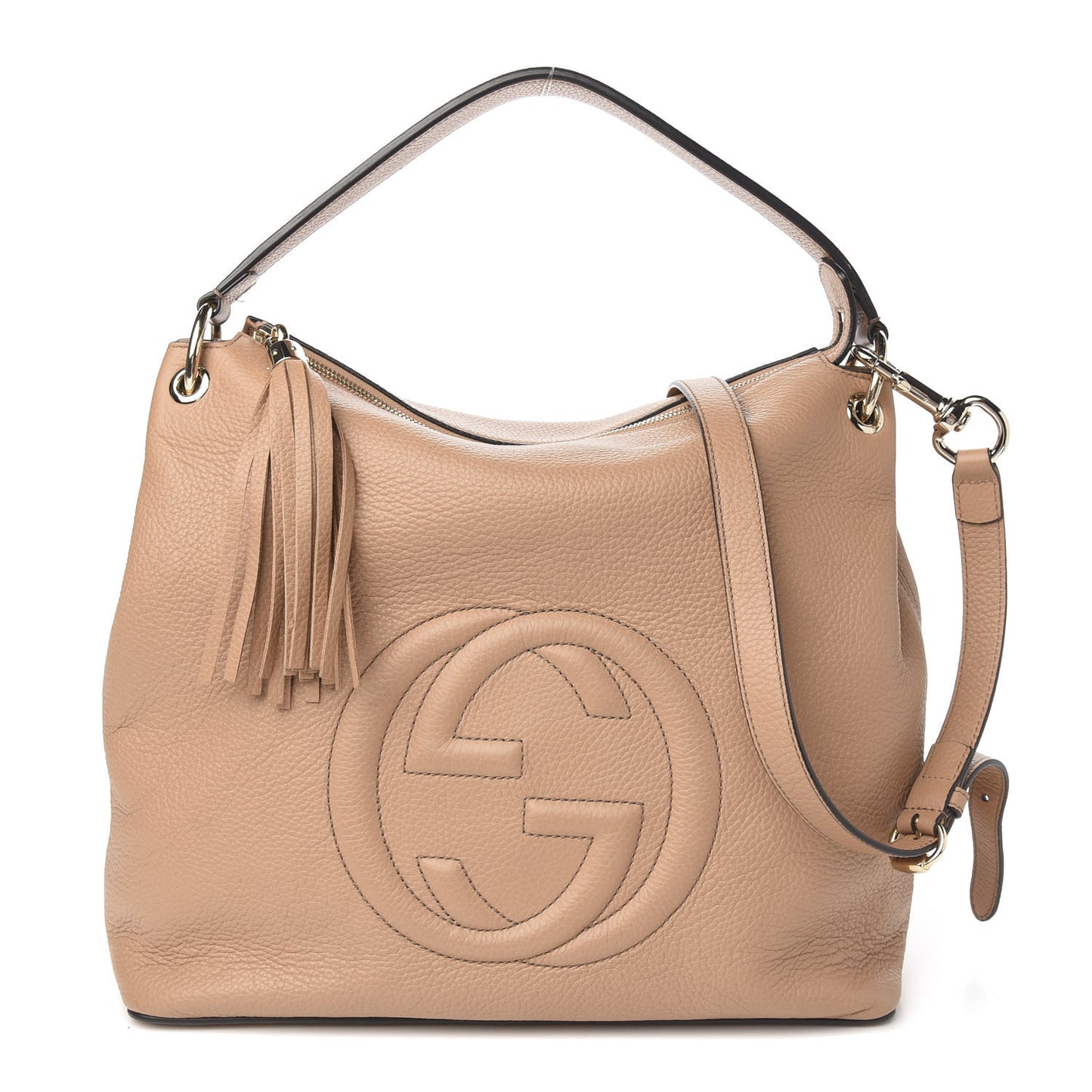 Pebbled Calfskin Large Soho Hobo Camelia