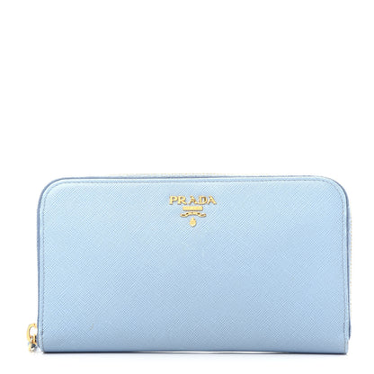 Prada Saffiano Metal Zip Around Wallet Astrale 1 of 10