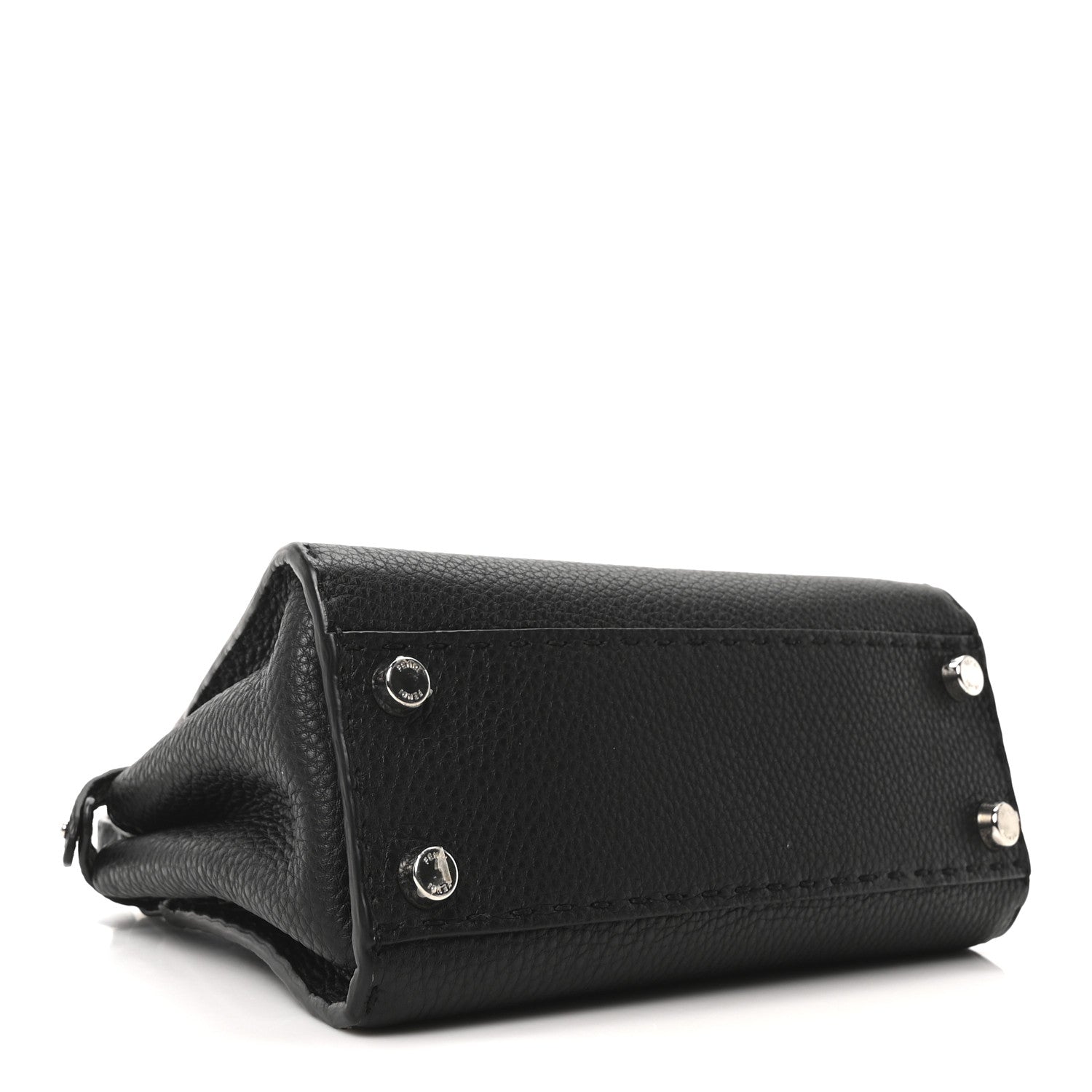 Fendi Cuoio Romano Selleria Bi-Color Mini Peekaboo Iconic Satchel Black Mou 4 of 9