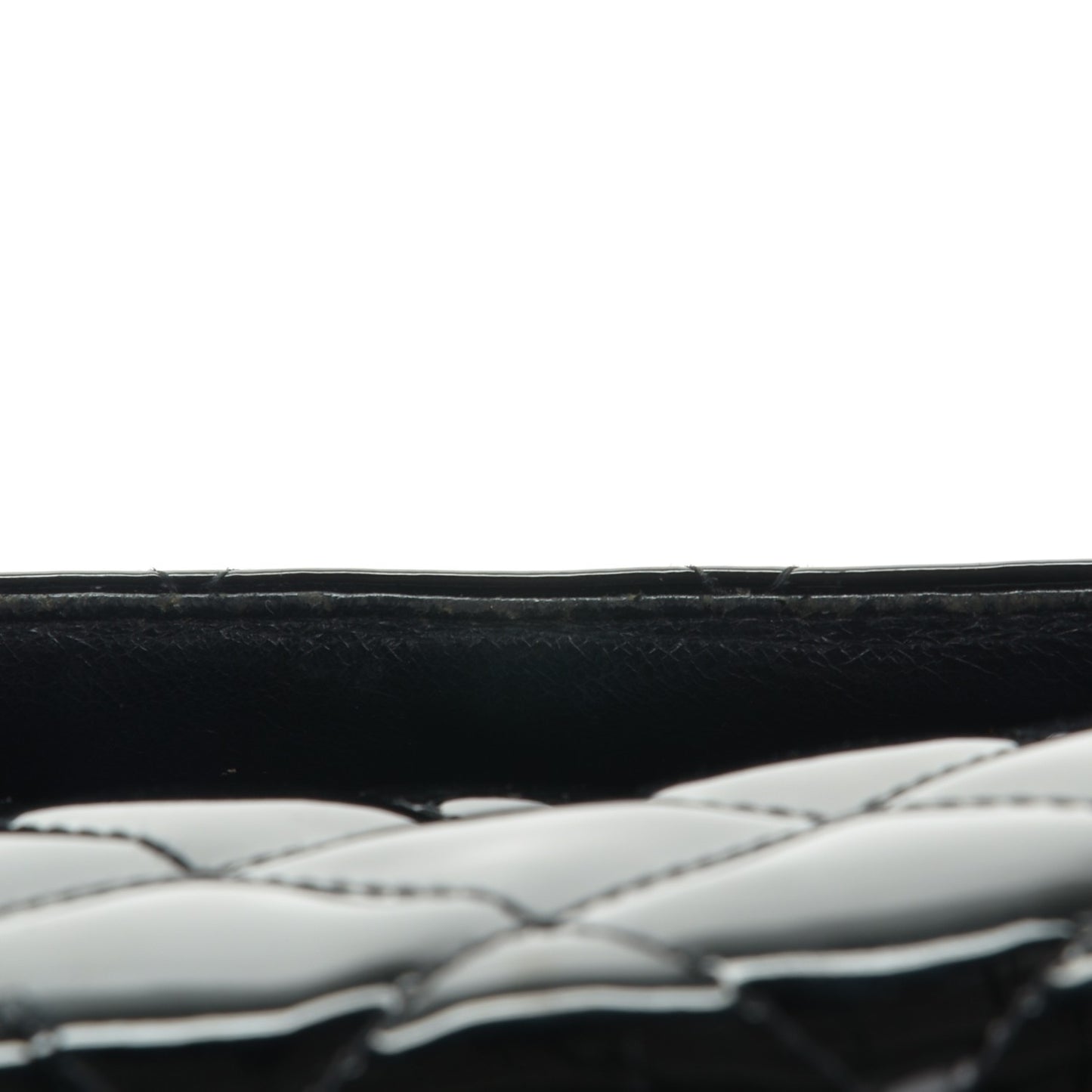 Patent Quilted Maxi Single Flap Black